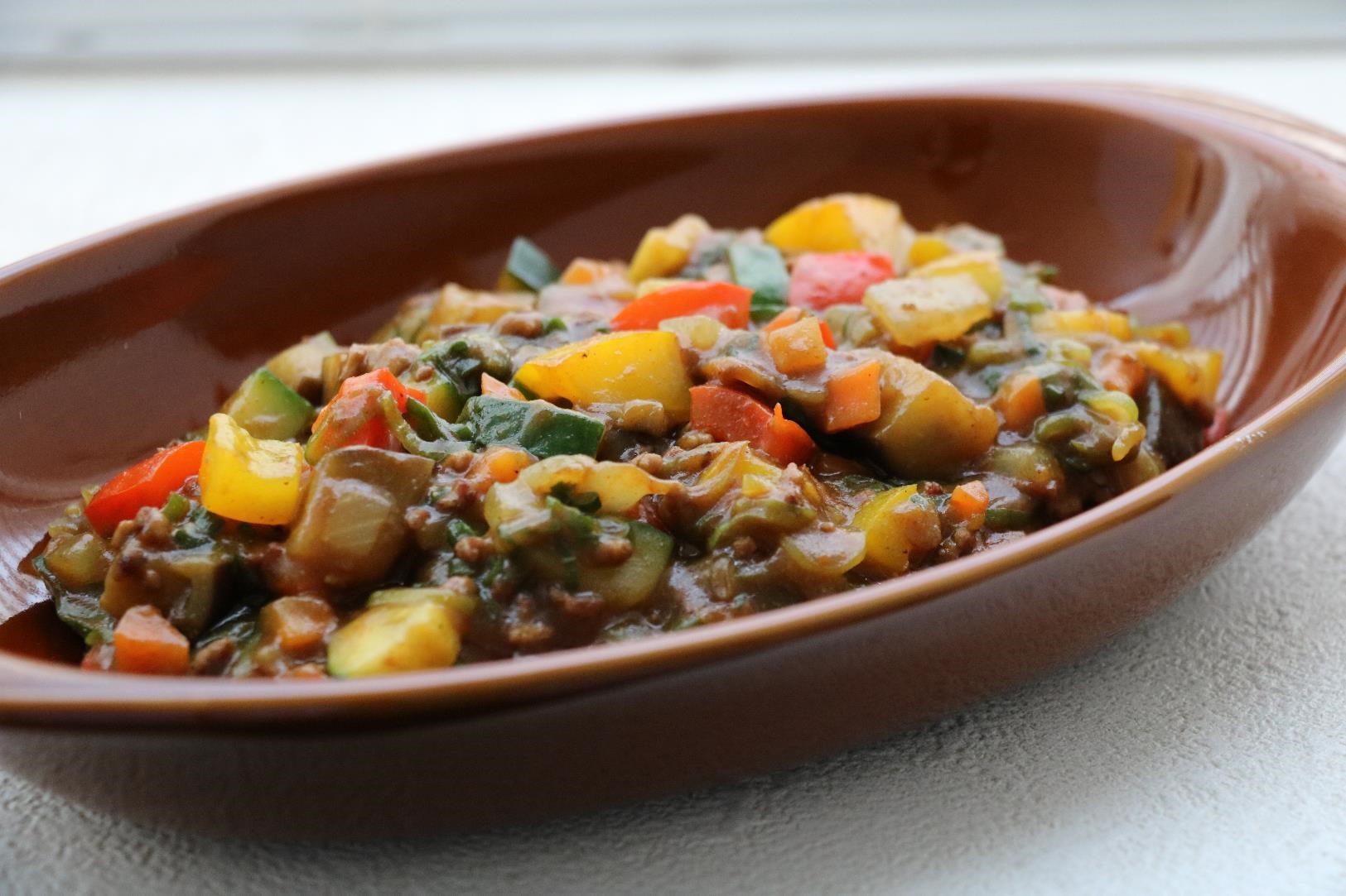 九条ねぎと夏野菜のキーマカレー