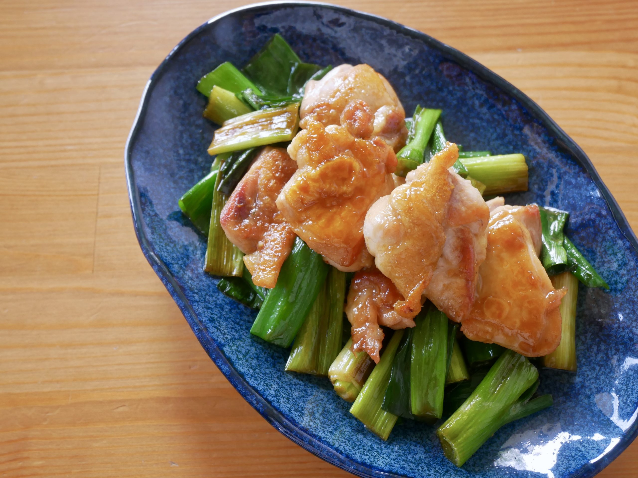 九条ねぎと鶏のハチミツ照り焼き